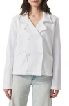 Splendid Diana Double Breasted Cotton French Terry Blazer In White