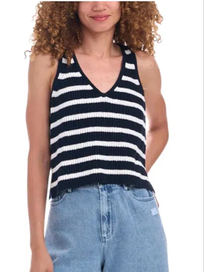 Splendid Dierdre Sweater Tank Top In Navy/white In Multi