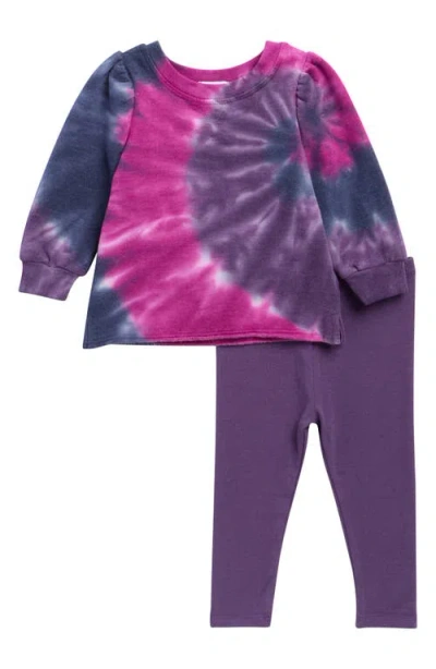Splendid Babies'  Disco Tie Dye Sweatshirt & Leggings Set In Multi