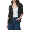 Splendid Double Breasted Cotton French Terry Blazer In Black