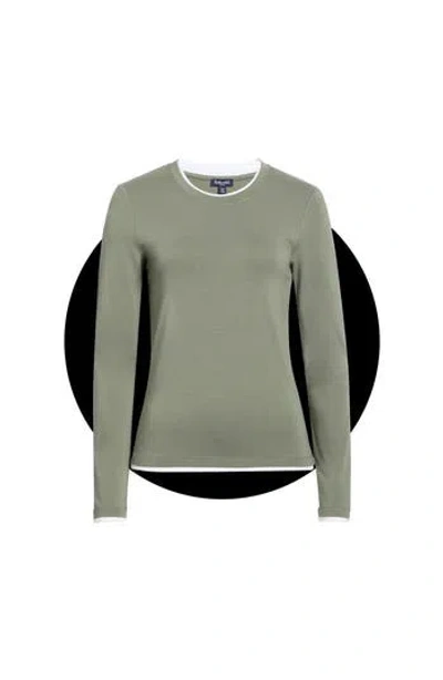 Splendid Double Layer Long Sleeve T-shirt In Green