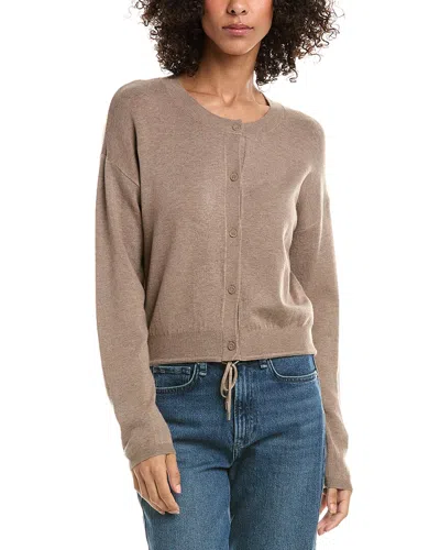Splendid Drawstring Hem Cardigan In Brown