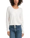 Splendid Drawstring Hem Cardigan In Sand