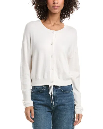Splendid Drawstring Hem Cardigan In White