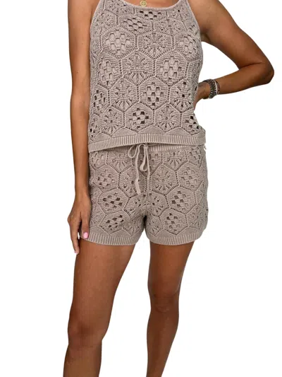Splendid Eden Sweater Short In Rattan In Multi