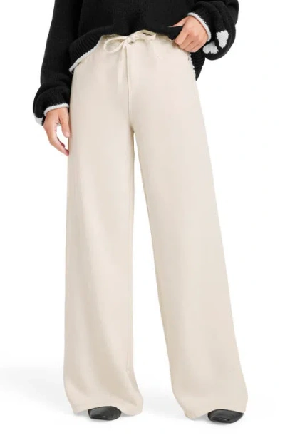 Splendid Elastic Waist Wide Leg Denim Pants In Moonstone