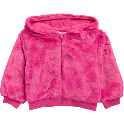 Splendid Babies'  Electric Faux Fur Hoodie In Pink