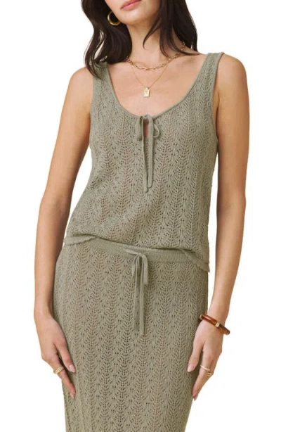 Splendid Eleni Pointelle Sweater Tank In Brown