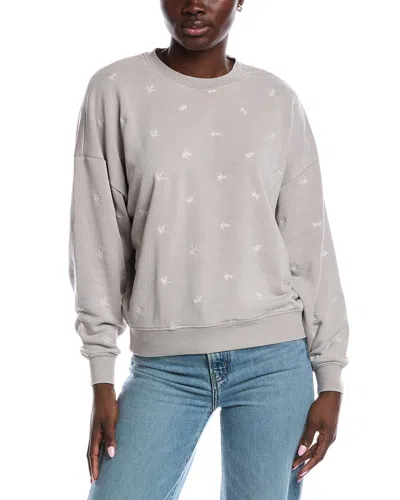 Splendid Elise Embroidered Pullover In Gray