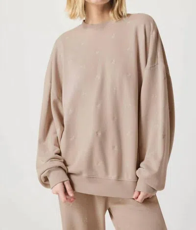 Splendid Elise Embroidered Pullover Sweatshirt In Fawn Floral