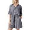 Splendid Ella Stripe Button-up Shirt In Navy Stripe