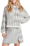 Splendid Elliott Plaid Sweater In Grey Glen Check