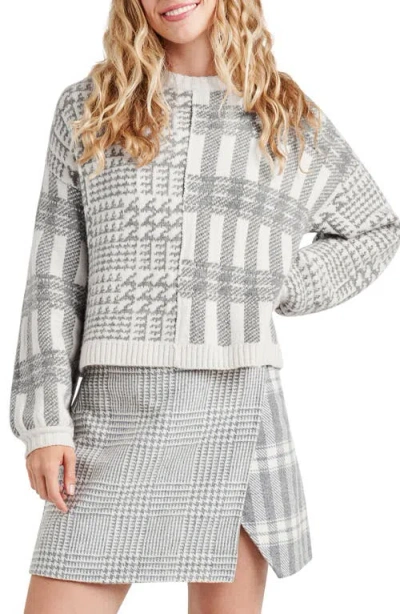 Splendid Elliott Plaid Sweater In Grey Glen Check In Gray