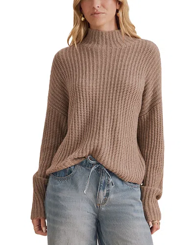 Splendid Ellis Cotton Blend Mock Neck Sweater In Brown