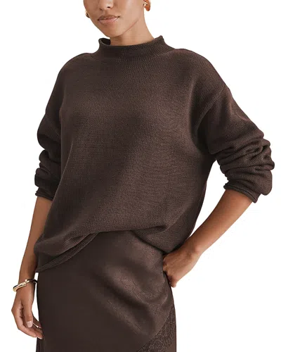 Splendid Elsie Cotton Blend Roll Edge Sweater In Brown