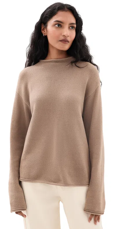 Splendid Elsie Roll Neck Sweater Taupe Grey In Neutral