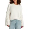Splendid Ember Crewneck Cashmere Sweater In Pale Oak