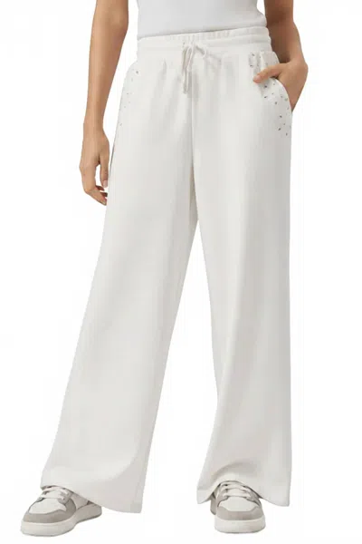 Splendid Embroidered Eyelet Sweatpant In White