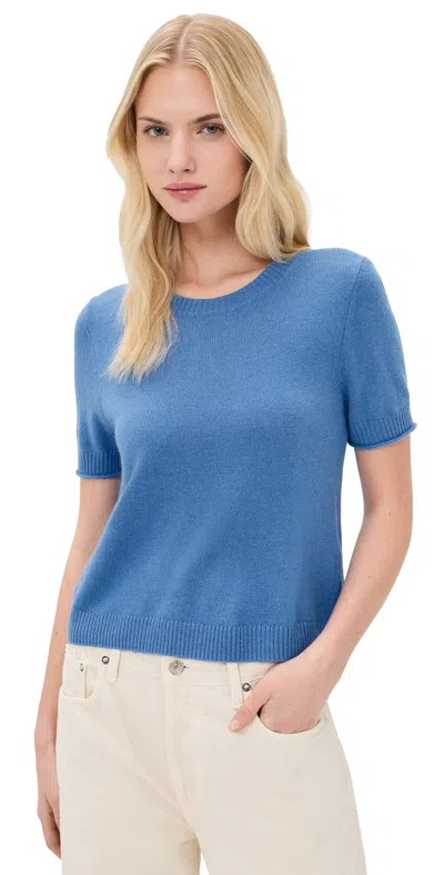 Splendid Emerson Short Sleeve Sweater Perfect Blue In Multi
