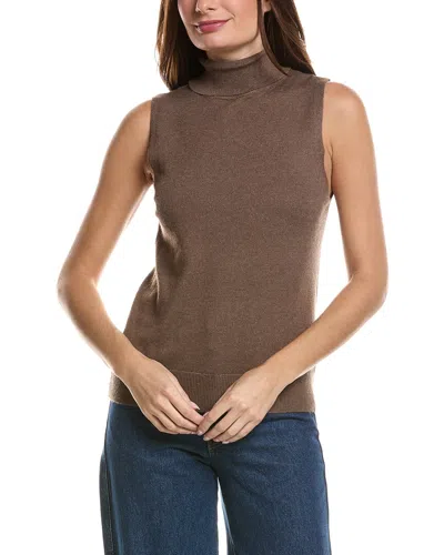 Splendid Emily Mock Neck Sweater Tank In Brown