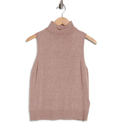 Splendid Emily Mock Neck Sweater Tank In Brown