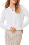 Splendid Erica Crewneck Button Front Cardigan In White