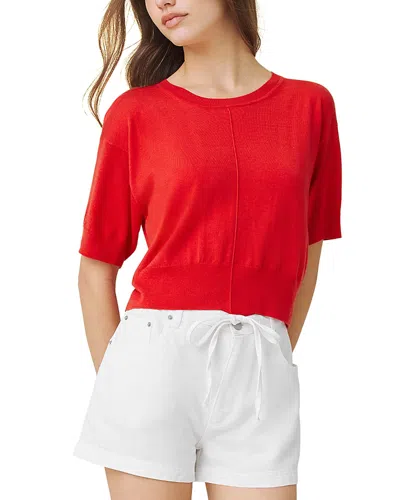 Splendid Erica Short Sleeve Crewneck Sweater In Red
