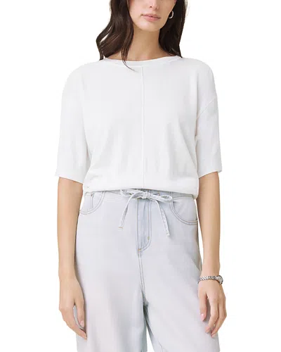 Splendid Erica Short Sleeve Crewneck Sweater In White