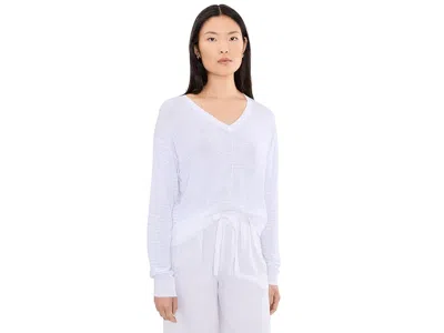 Splendid Erica Stripe Sweater Women's Sweater White/azure: Sm (women's 2-4) In Blue