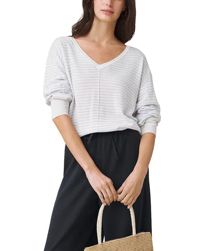 Splendid Erica Striped Sweater In White
