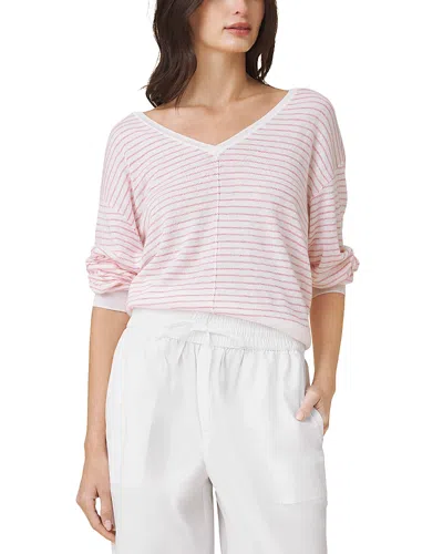 Splendid Erica Striped Sweater In White
