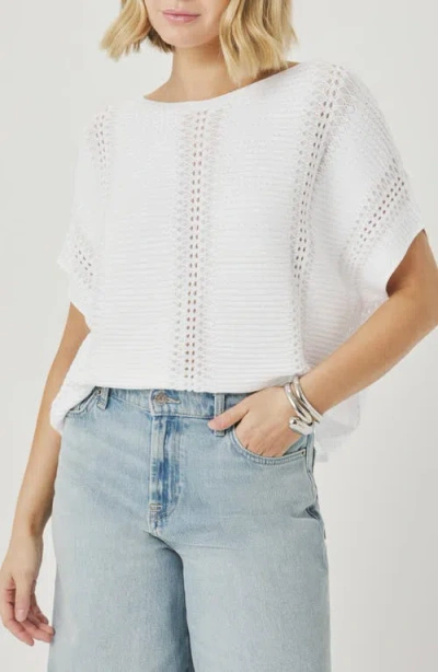 Splendid Everest Pointelle Stitch Sweater In White