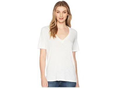 Splendid Everly Short Sleeve Cotton Modal Slub V-neck Tee Women's T Shirt White: Xs (women's 0-2)