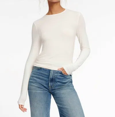 Splendid Everywhere Lyr Long Sleeve Ruched Top In Coconut In White