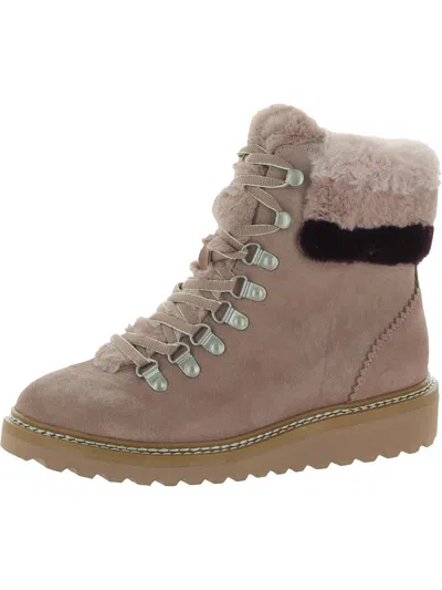 Splendid Evita Womens Suede Faux Fur Hiking Boots In Multi