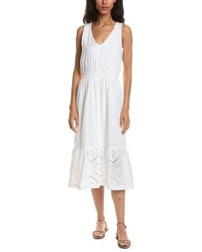 Splendid Eyelet Midi Dress In White