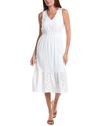 Splendid Eyelet Midi Dress In White-wht