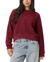 Splendid Fallon Fuzzy Crewneck Sweater In Burgundy