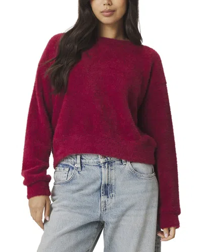 Splendid Fallon Fuzzy Crewneck Pullover In Purple
