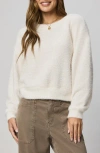 Splendid Fallon Fuzzy Crewneck Sweater In White