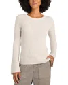 Splendid Farah Rib Crewneck Sweater In Snow Heather