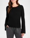 Splendid Farah Rib Crewneck Sweater In Black