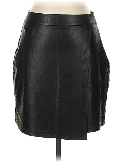Pre-owned Splendid Faux Leather Skirt In Black