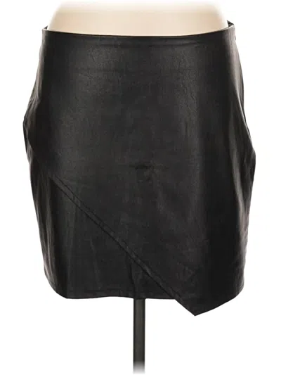 Pre-owned Splendid Faux Leather Skirt In Black