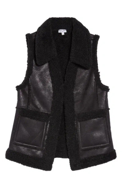 Splendid Kids' Faux Shearling Vest In Black