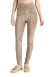 Splendid Womens Faux Suede Stretch Leggings In Camel