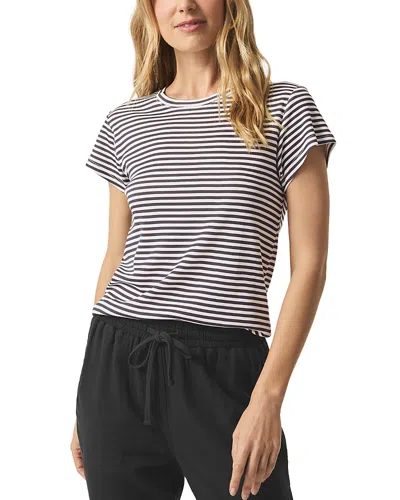 Splendid Faye Crewneck Stripe Tee In Black