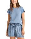 Splendid Womens Knit Casual T-shirt In Sky Blue