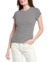 Splendid Faye Crewneck Stripe Tee In White