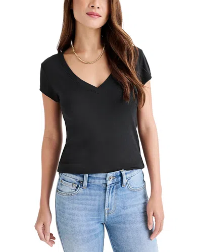 Splendid Faye V Neck Tee In Black